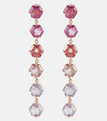 Suzanne Kalan 14kt rose gold drop earrings with topaz