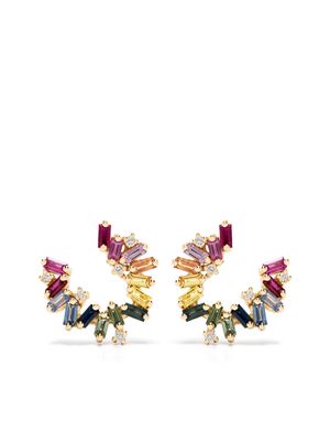 Suzanne Kalan 18kt gold Bold Burst sapphire and diamond earrings