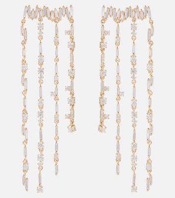 Suzanne Kalan 18kt gold fringe earrings with diamonds