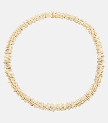 Suzanne Kalan 18kt gold tennis necklace with diamonds