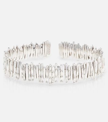 Suzanne Kalan 18kt white gold cuff bracelet with diamonds