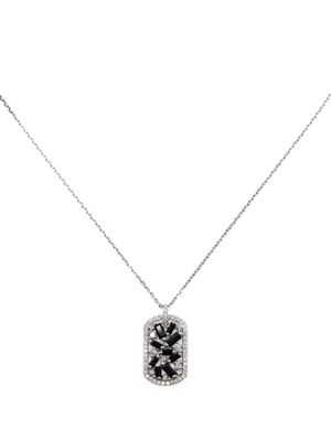 Suzanne Kalan 18kt white gold diamond and sapphire necklace - Silver