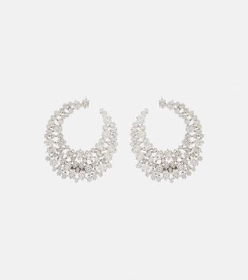 Suzanne Kalan 18kt white gold hoop earrings with diamonds