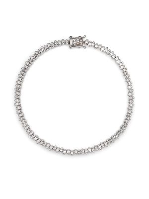 Suzanne Kalan 18kt white gold mini princess-cut tennis bracelet - Silver