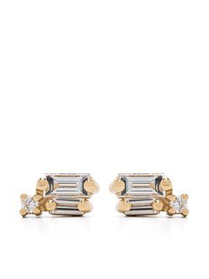 Suzanne Kalan 18kt yellow gold Bold Burst diamond stud earrings