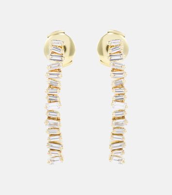 Suzanne Kalan Fireworks 18kt gold earrings with white diamonds