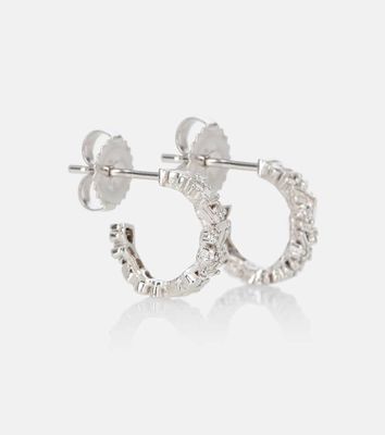 Suzanne Kalan Fireworks 18kt white gold hoop earrings with diamonds
