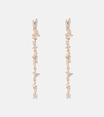 Suzanne Kalan Iva 18kt gold drop earrings with diamonds