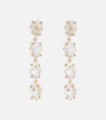 Suzanne Kalan Kira 14kt gold drop earrings with white topaz