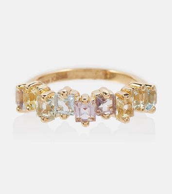 Suzanne Kalan Pastel Rainbow 14kt gold ring with sapphires