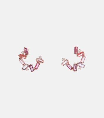 Suzanne Kalan Zuri 14kt rose gold earrings with topaz, rhodolite and diamonds