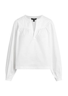 Suzie Cotton Balloon-Sleeve Blouse