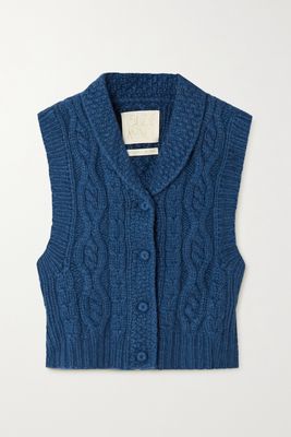 Suzie Kondi - Cable-knit Cashmere Tank - Blue