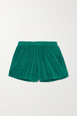 Suzie Kondi - Cotton-blend Velour Shorts - Green
