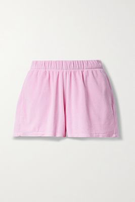Suzie Kondi - Cotton-blend Velour Shorts - Pink