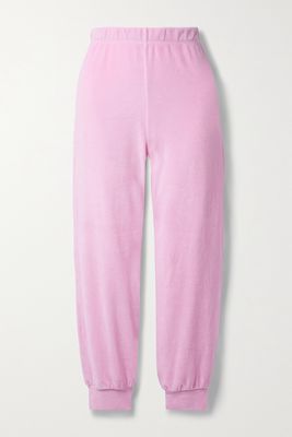 Suzie Kondi - Cotton-blend Velour Track Pants - Pink