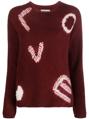 Suzusan heart-print knitted jumper - Red