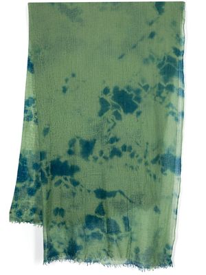 Suzusan tie-dye cashmere scarf - Blue