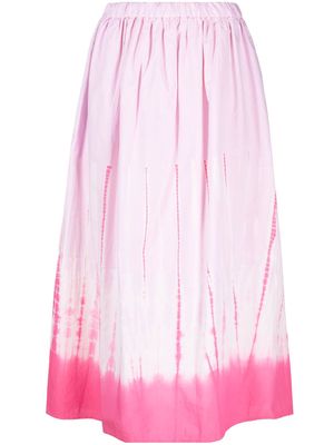 Suzusan tie-dye cotton midi skirt - Pink