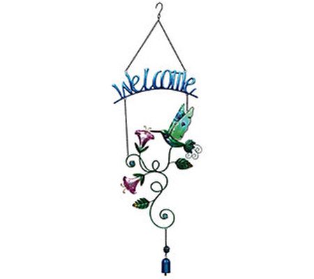 SVD Hanging Hummingbird Welcome Sign Chime
