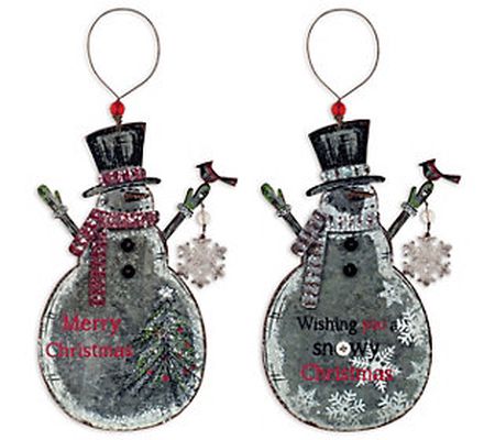 SVD Two  Vintage Snowman Ornaments