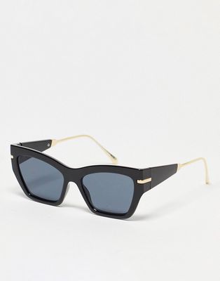 SVNX extreme cat eye sunglasses in black and gold