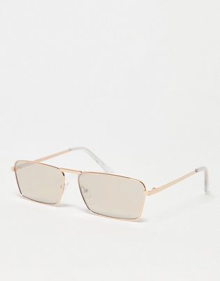 SVNX flat top sunglasses in rose gold