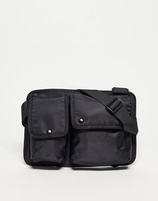SVNX harness nylon chest bag in black