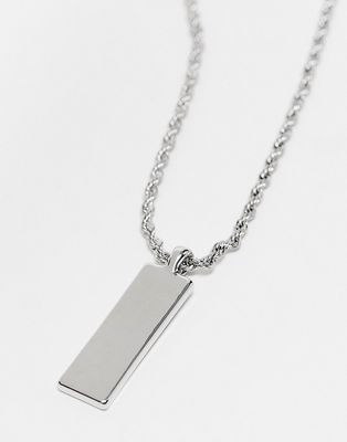 SVNX long silver chain necklace with pendant