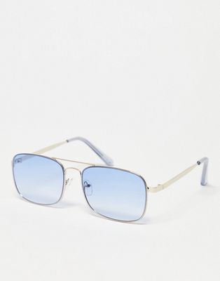 SVNX mini 70's aviator sunglasses in blue