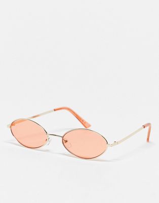 SVNX mini oval sunglasses in orange