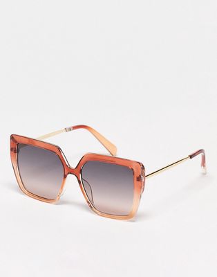 SVNX oversized square sunglasses in ombre-Multi