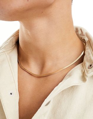 SVNX plain gold necklace
