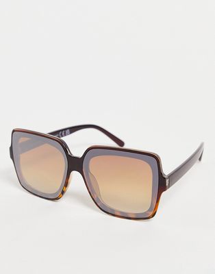 SVNX square sunglasses in tortoiseshell-Brown