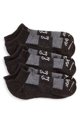 swaggr 3-Pack Ankle Socks in Black
