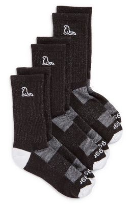 swaggr 3-Pack Crew Socks in Black