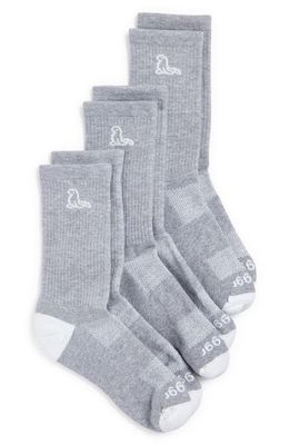 swaggr 3-Pack Crew Socks in Gray