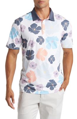 Swannies A. D. Floral Performance Golf Polo in Sunset