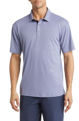 Swannies Anderson Floral Golf Polo in Granite-Navy