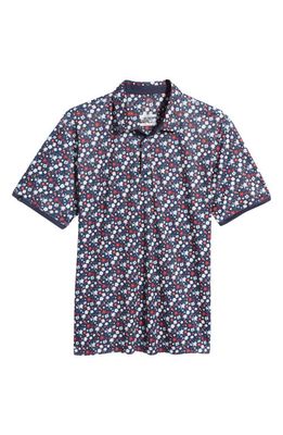 Swannies Andy Floral Golf Polo in Navy