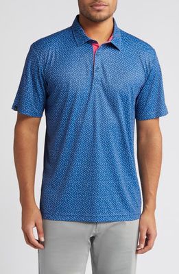 Swannies Ashton Scatter Print Golf Polo in Navy 