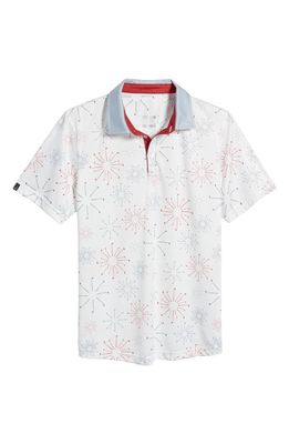 Swannies Bruce Club Print Golf Polo in White