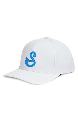 Swannies Lewis Water Repellent Stretch Golf Hat in White-Ocean