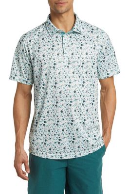 Swannies Murray Floral Golf Polo in Mint-Marine