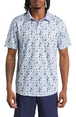Swannies Murray Floral Golf Polo in Sky