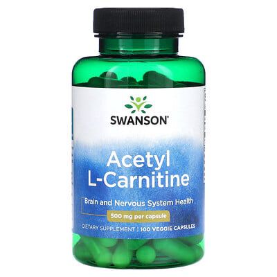 Swanson, Acetyl L-Carnitine, 500 mg, 100 Veggie Capsules