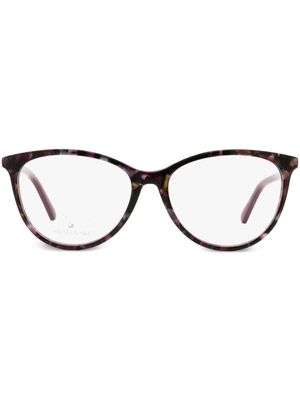 Swarovski 5396 tortoiseshell oval-frame glasses - Purple