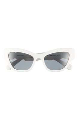 Swarovski 53mm Cat Eye Sunglasses in White