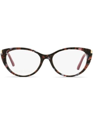 Swarovski 5413 glitter-detail cat-eye-frame glasses - Brown