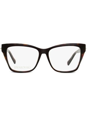 Swarovski 5468 tortoiseshell square-frame glasses - Brown